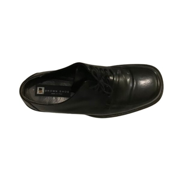 Brown Shoe Brand Mens Size 10 Black Arno Italian Leather Classic Dress Shoes main image 5